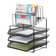 SZUFLADA METAL 3 PÓŁKI CZARNA Q-Connect z sorterem na dokumenty