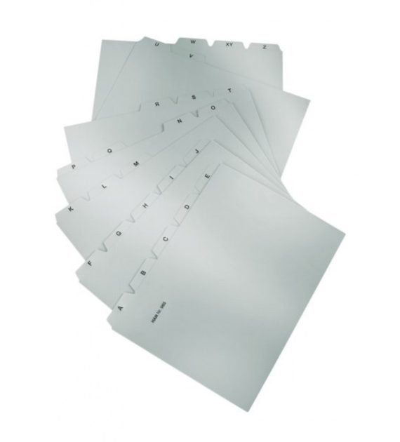 PRZEKŁADKI DO KARTOTEK A-5/A-Z Plastik Szare Han