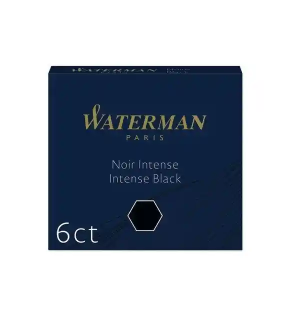 NABOJE WATERMAN KRÓTKIE INTENSYWNY CZARNY  opak. 6 szt