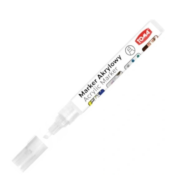 MARKER AKRYLOWY TOMA BIAŁY 1-5MM opak. 12 szt.