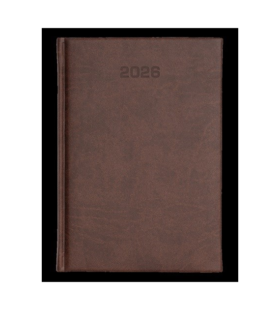 KALENDARZ A-5 VIVELLA UKŁAD DZIENNY CIEMNY BRĄZ
