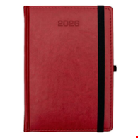 KALENDARZ A-5 NEBRASKA UKŁAD DZIENNY Z GUMKĄ CZERWONY