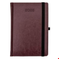KALENDARZ A-5 NEBRASKA UKŁAD DZIENNY Z GUMKĄ BORDOWY