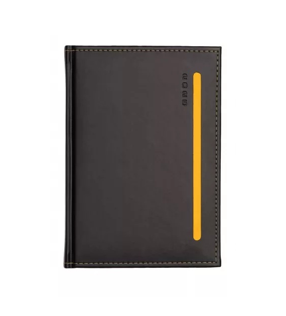 KALENDARZ A-5 Z PRZESZYCIEM UKŁAD DZIENNY CZARNO-ZŁOTY