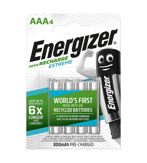Akumulatorki Energizer Extreme HR3, AAA, 1,2V, 800mAh, opak. 4 szt.