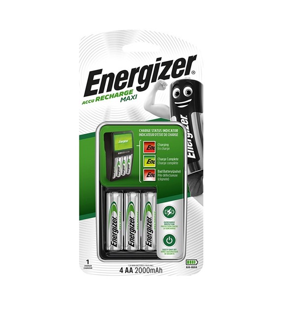 Ładowarka Energizer Maxi w komplecie 4 akumulatorki Energizer Power Plus AA