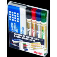 MARKER SUCHOŚCIERALNY 4 Kolory  Pentel z Gąbką