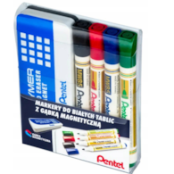 MARKER SUCHOŚCIERALNY 4 Kolory z Gąbką Pentel
