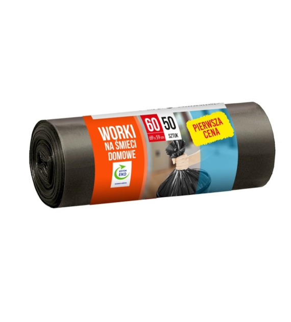 WORKI NA ŚMIECI 60L/50 CZARNE