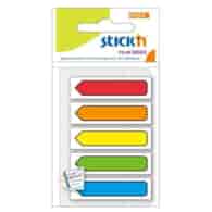 ZAKŁADKI INDEKSUJĄCE PLASTIKOWE 5 KOL. 45X12/25 STICK'N STRZAŁKI