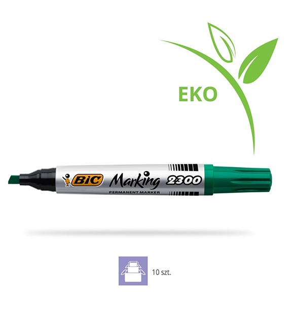 Marker permanentny Bic marking Ecolutions zielony, ścięta końcóka