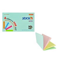 Karteczki samoprzylepne Stickn Magic Pad 76x127mm, pastel mix, 100 karteczek