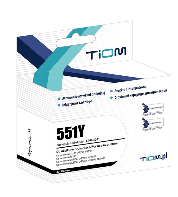 TIOM CANON CLI551/11ML/YELLOW