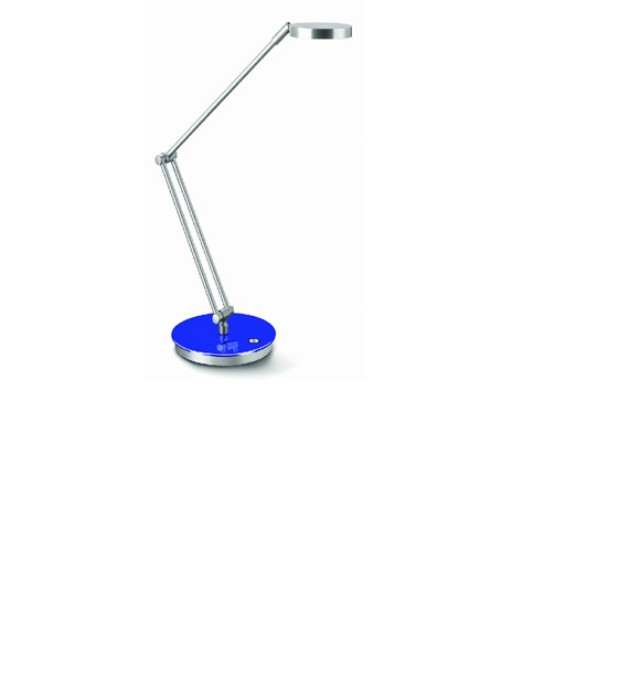 Lampka na biurko CEP LED 400 ze ściemniaczem niebiesko – srebrna